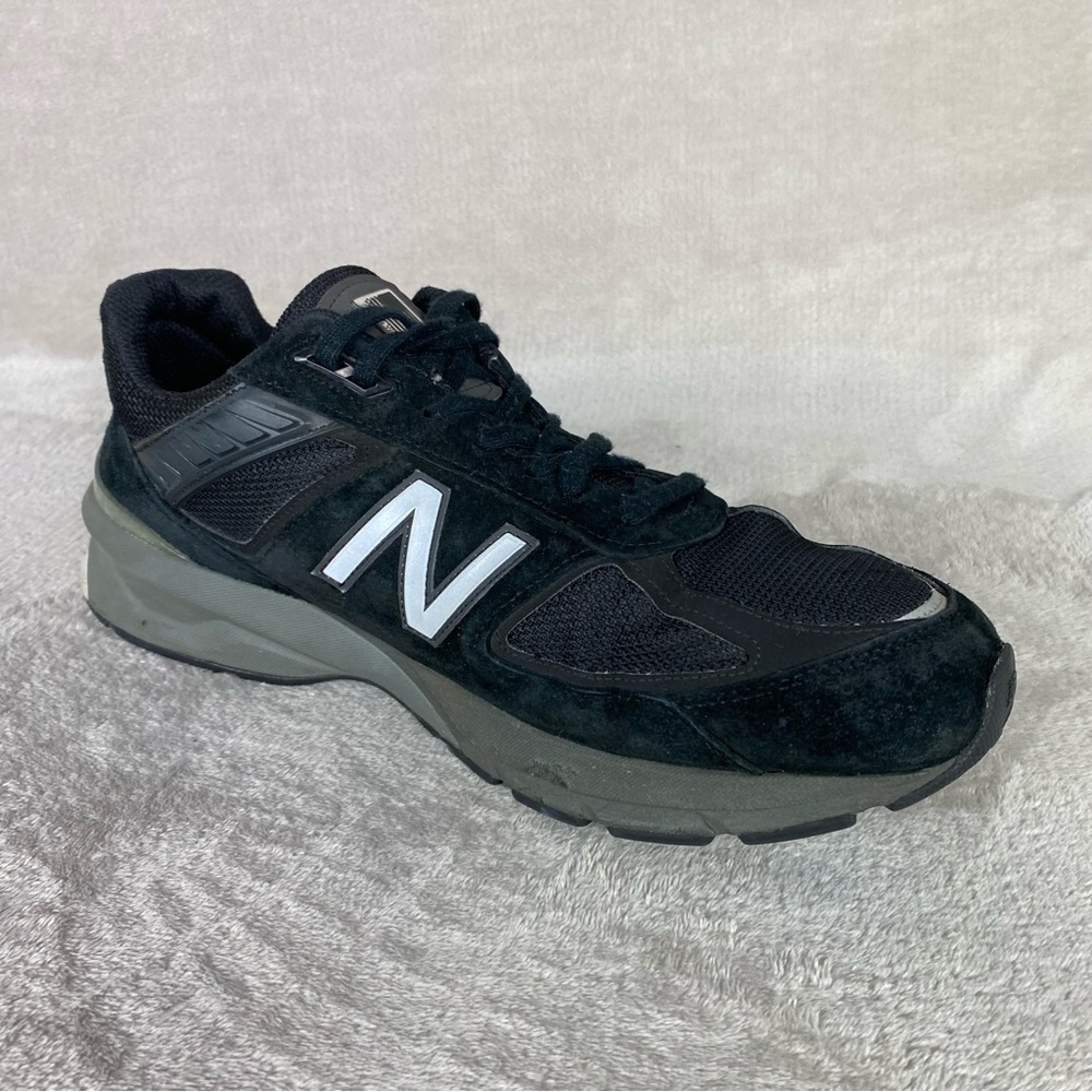 New Balance 990v5 Shoes Mens Size 14 Black Suede Made In USA Sneakers M990BK5 - Picture 6 of 10